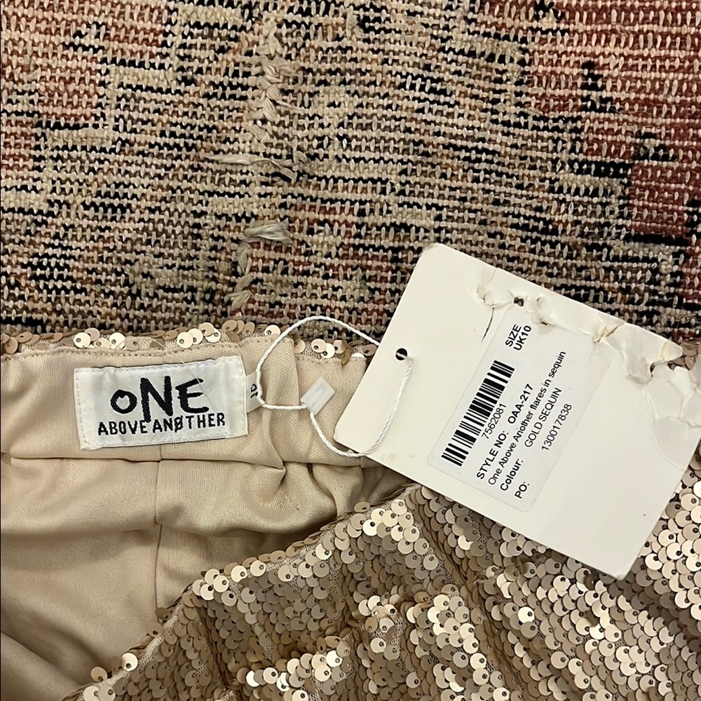 Gold Sequin Flare Pants - Picture 2 of 3